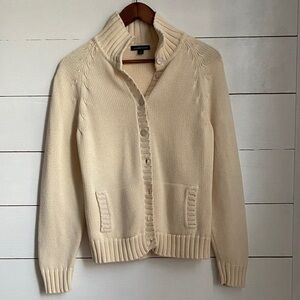 Lands' End Women's Cream Cardigan